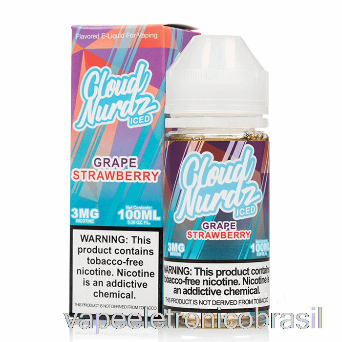 Vape Recarregável Morango De Uva Gelado - Nuvem Nurdz - 100ml 3mg